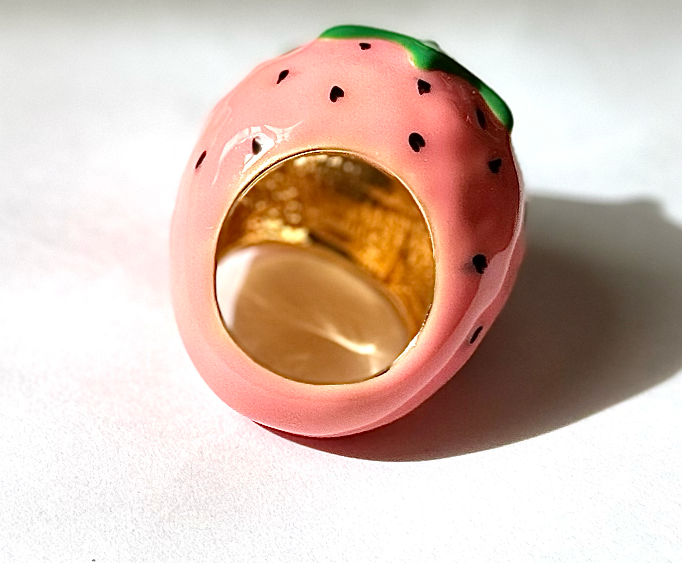 Fruit Basket Ring- Large Dome Fruit Rings- Enamel Hand Made
