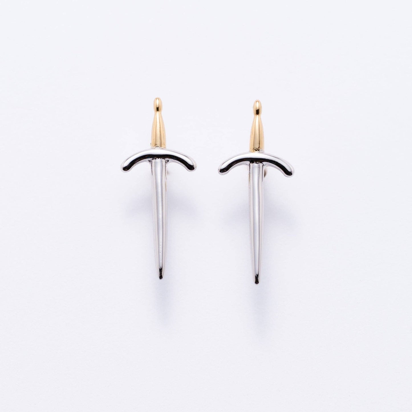 14K Gold Plated Dagger Stud Earrings