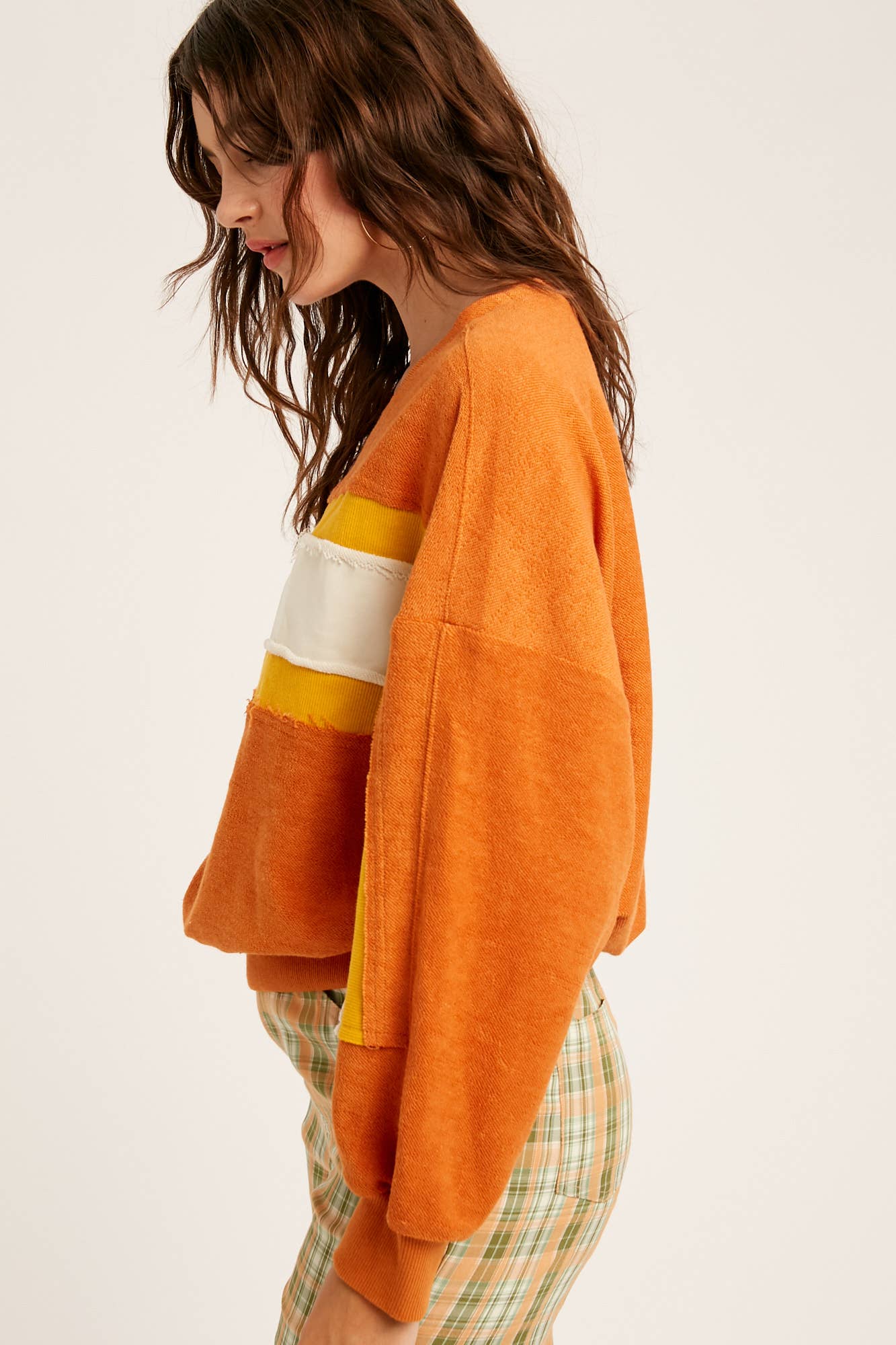 Colorblock Striped Knit Pullover