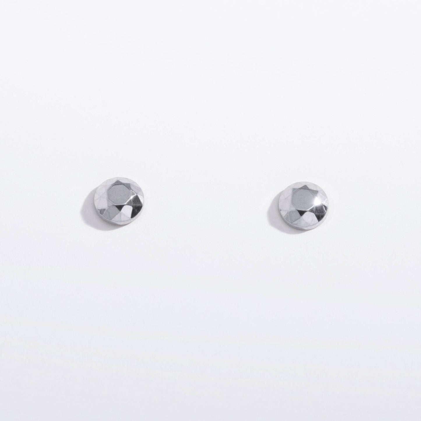14k Gold PVD or Titanium Faceted Circle Flat Back Studs