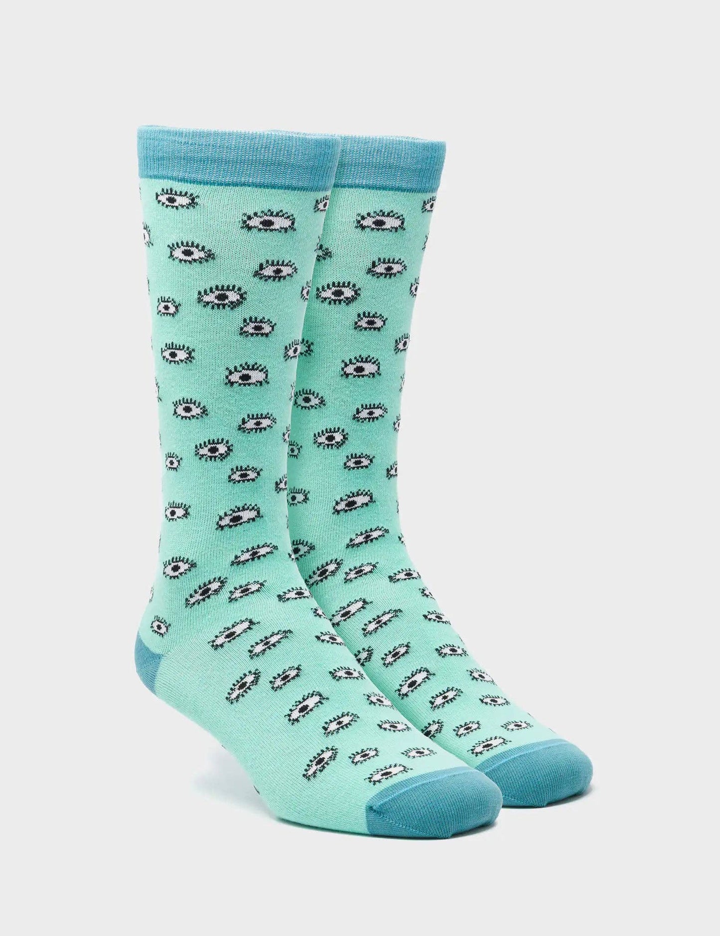 Light Blue Socks - All Over Eyes