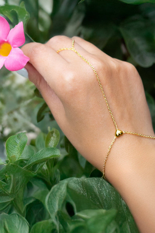 Love Connection Hand Chain - 18K Gold Plated