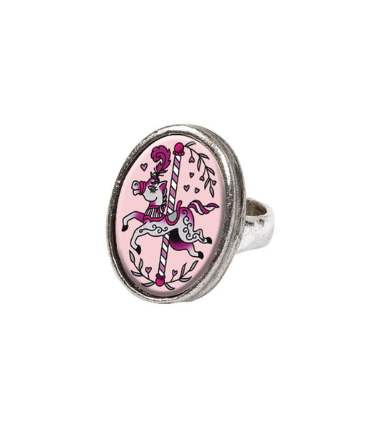 Ring - Carousel Oval Pop Art