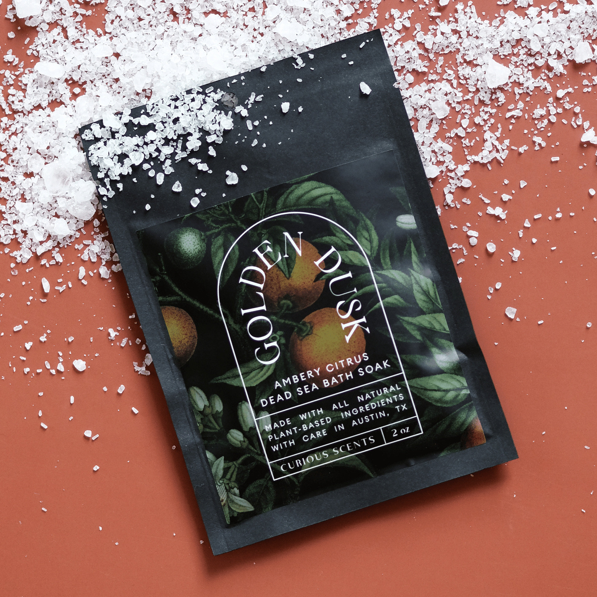 Golden Dusk Amber and Citrus Sea Salt Bath Soak Pouch Sachet - Tsuru