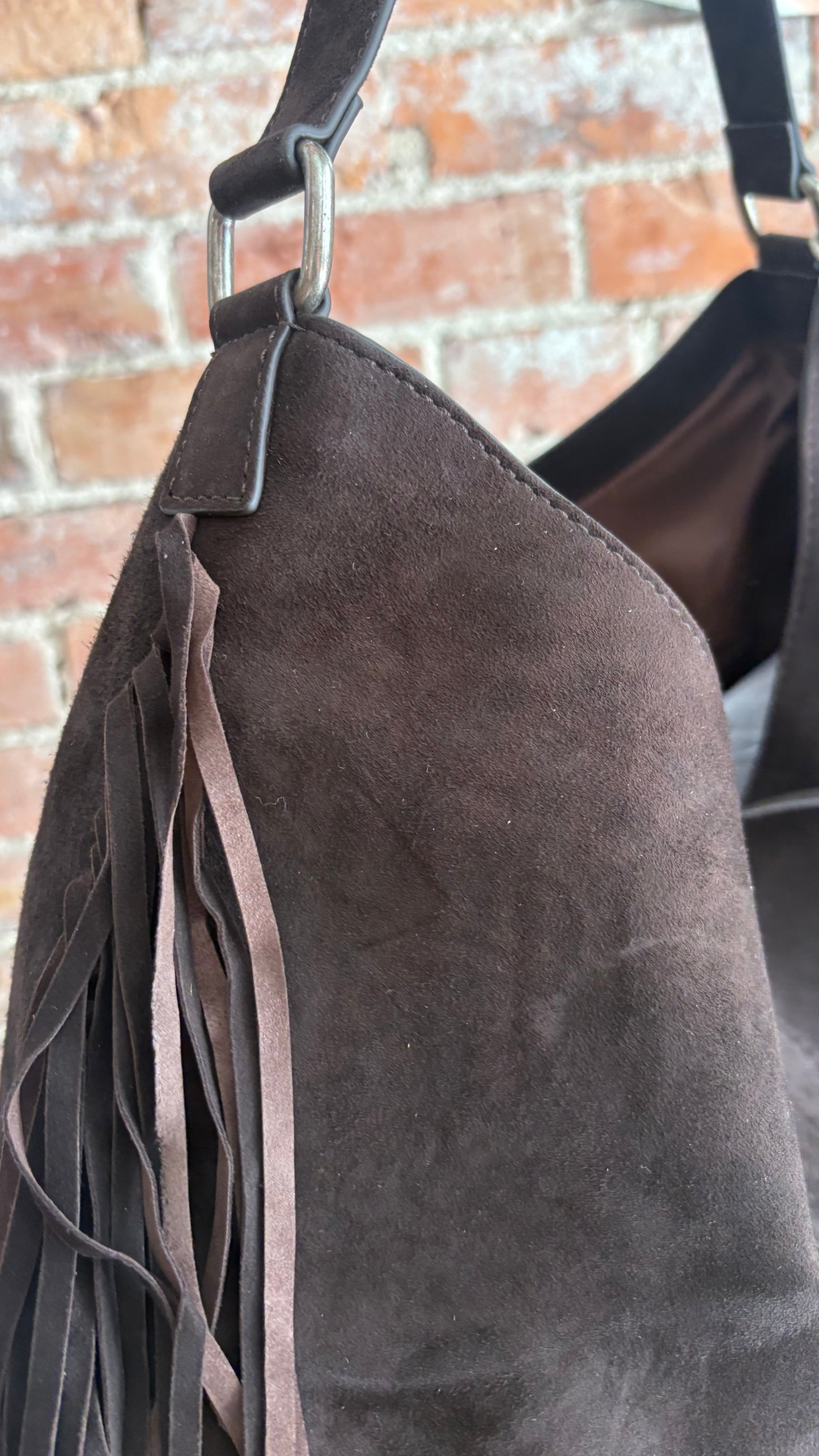 Finn Fringe Shoulder Bag in Espresso