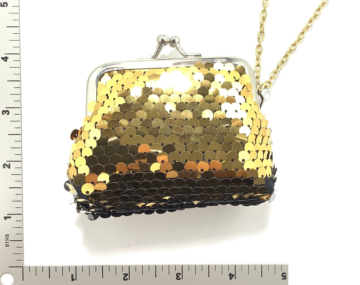 Gold Sequin Bag Necklace