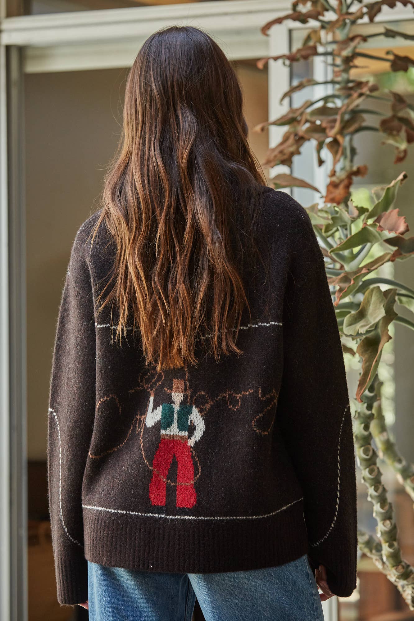 Howdy Cowboy Knit Printed Sweater