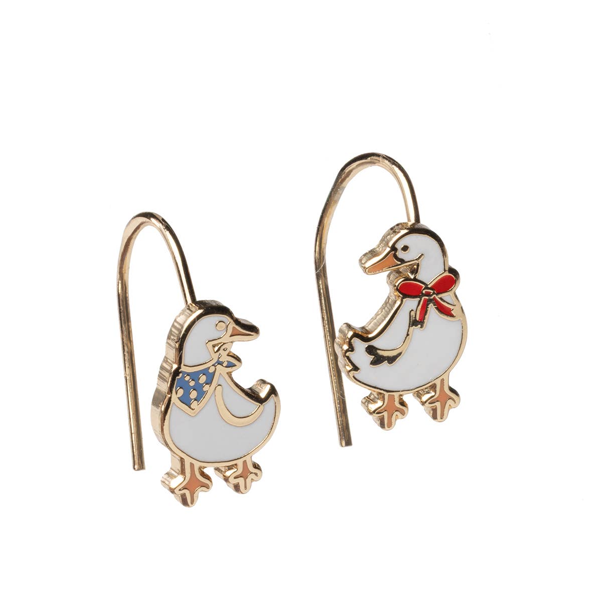 Duck Earrings - Gold Statement Jewelry - Animal Lover Gift