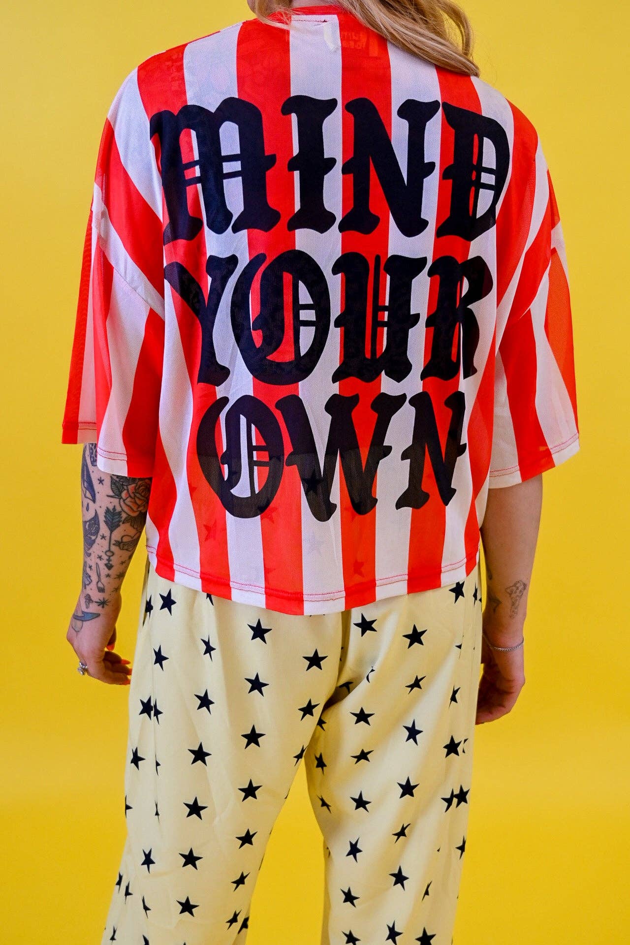 Mind Your Own Bunch Oversized Mesh Top