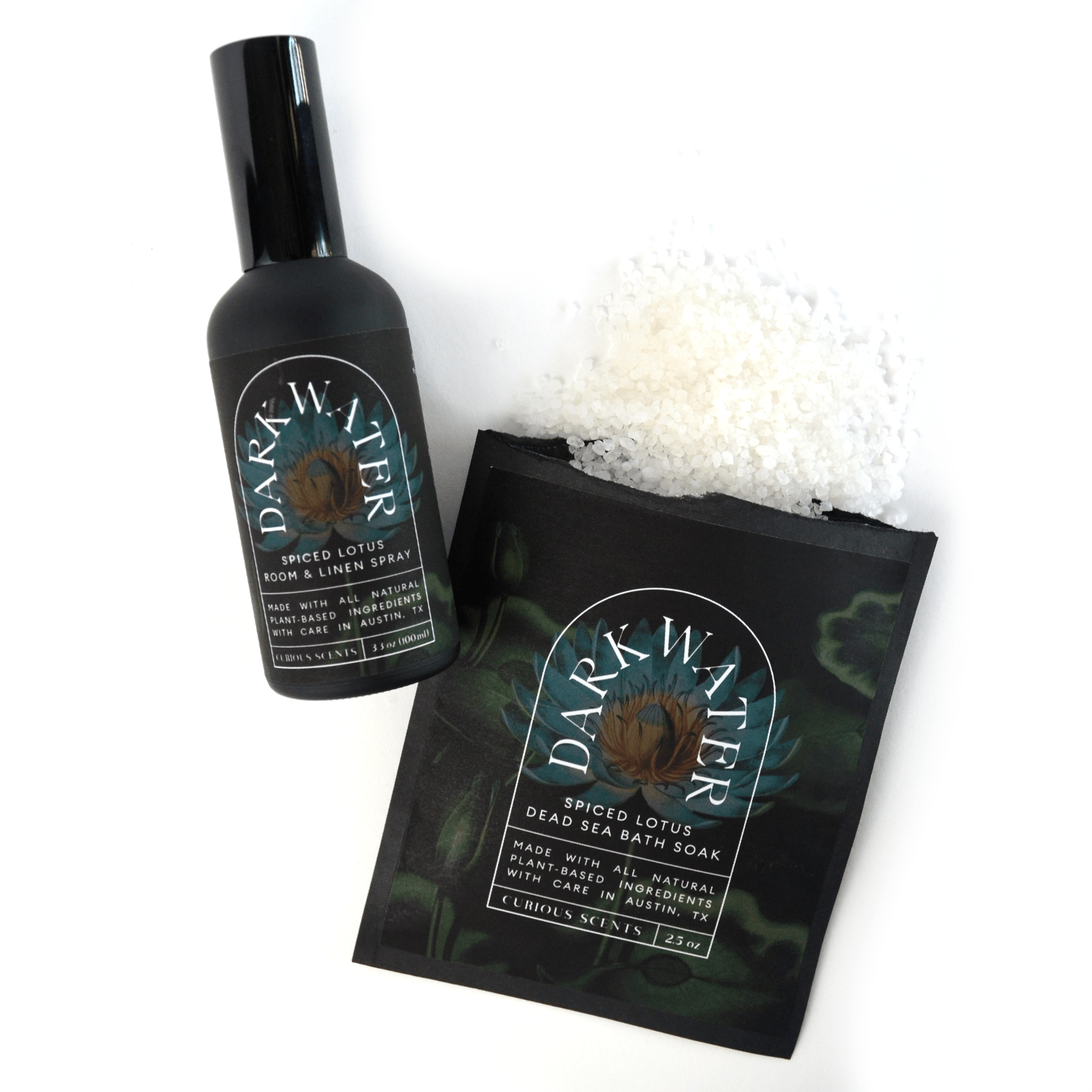 Dark Water Spiced Lotus Botanical Sea Salt Bath Soak Pouch - Tsuru
