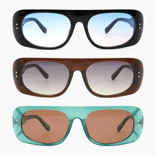 Skyway - Statement Rectangle Sunglasses for Men and Women in teal or rust