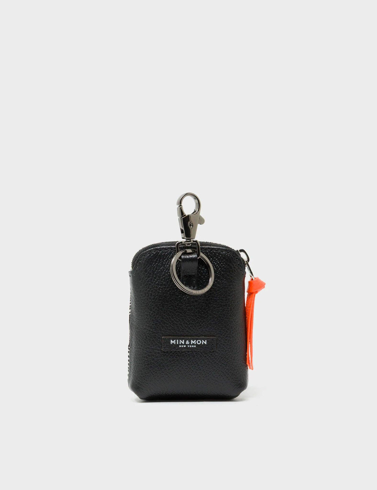 Florence Pouch Charm - Cream Leather Keychain Eyes Engraved