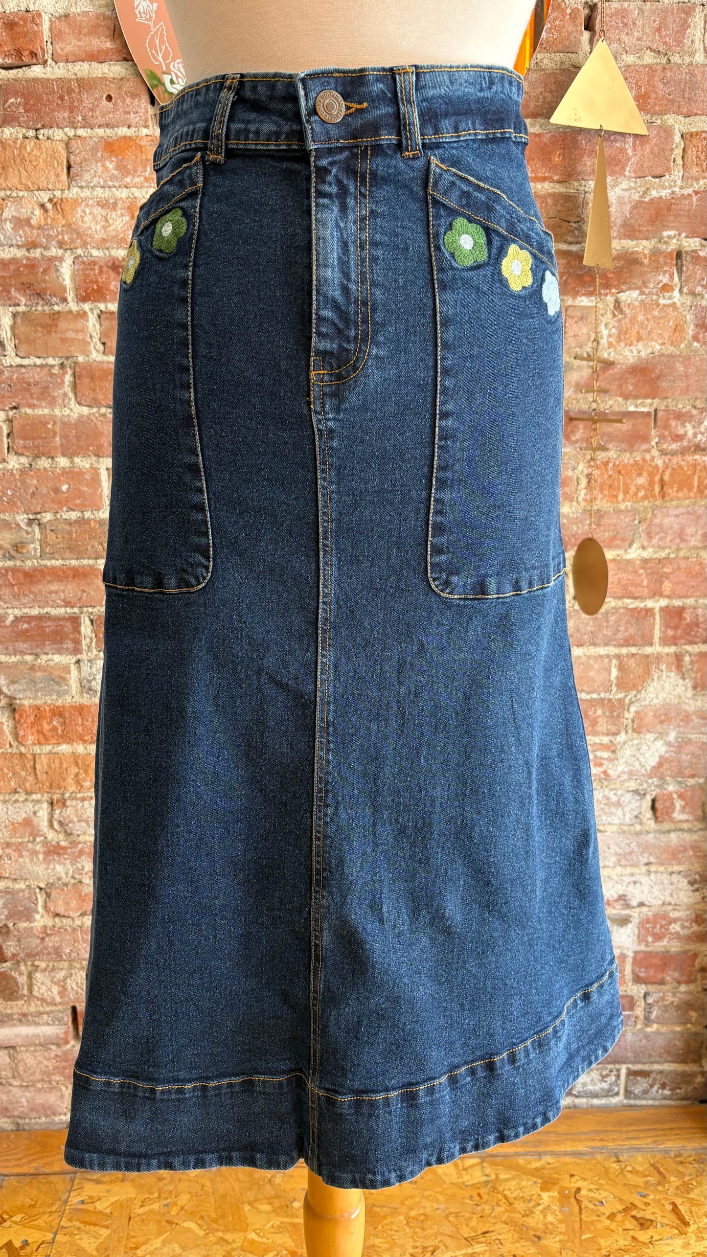 Euphonia Denim Midi Skirt