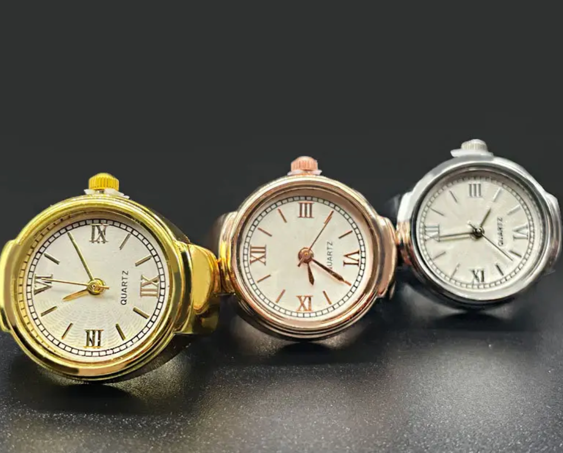 Watch Ring- Stainless Steel- Quartz Stretch Ring- Gift Box