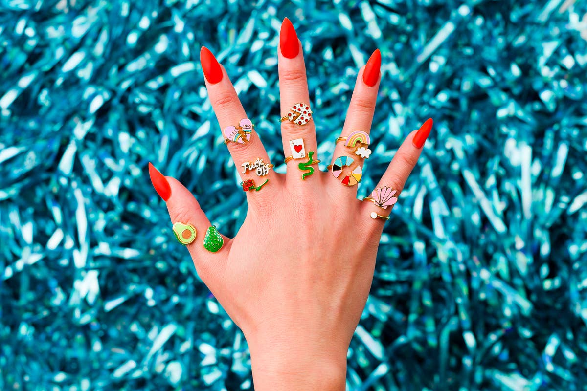 Bad B*tch Ring | Adjustable Gold Enamel Jewelry Gift