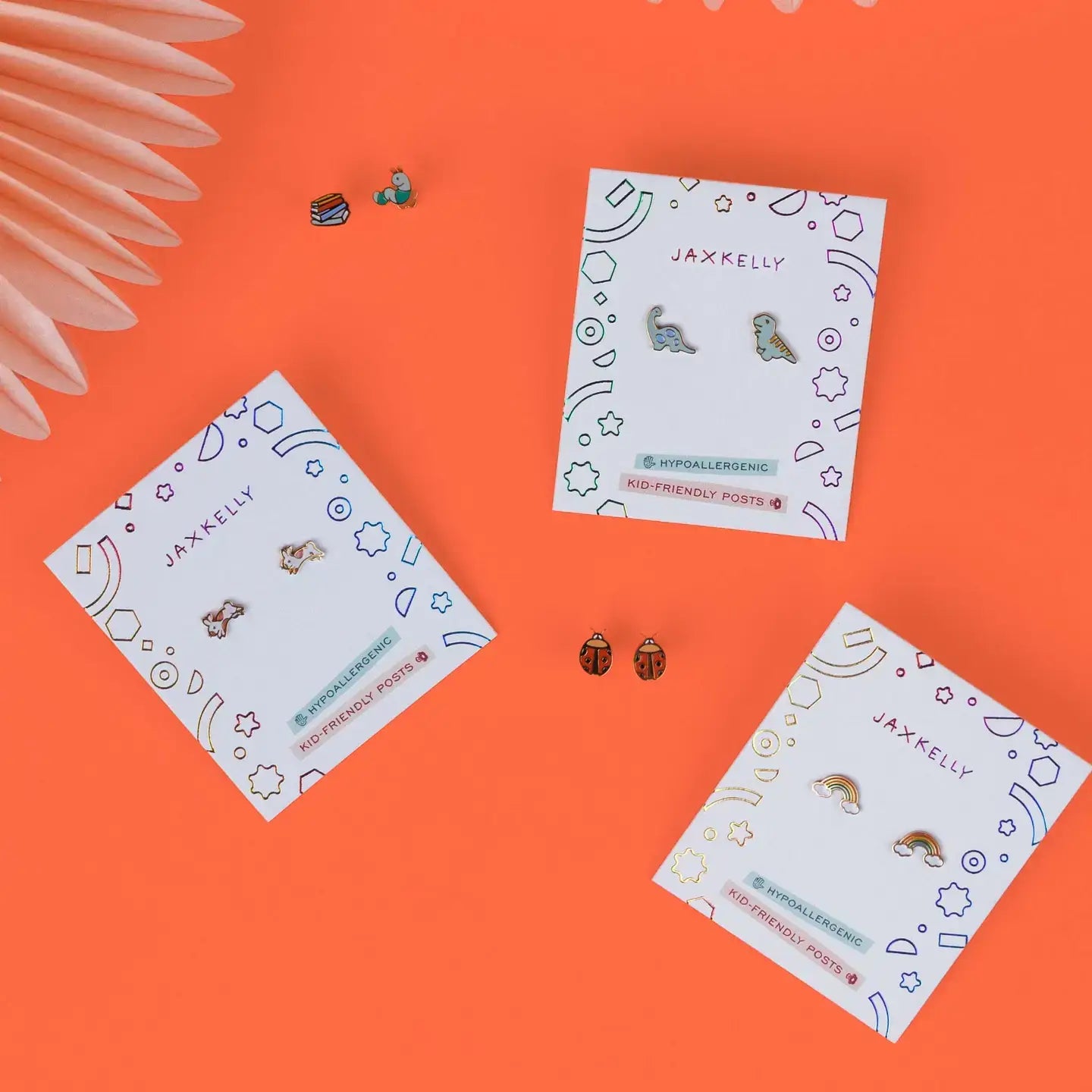 Bunny Enamel Flat Back Kids Earrings