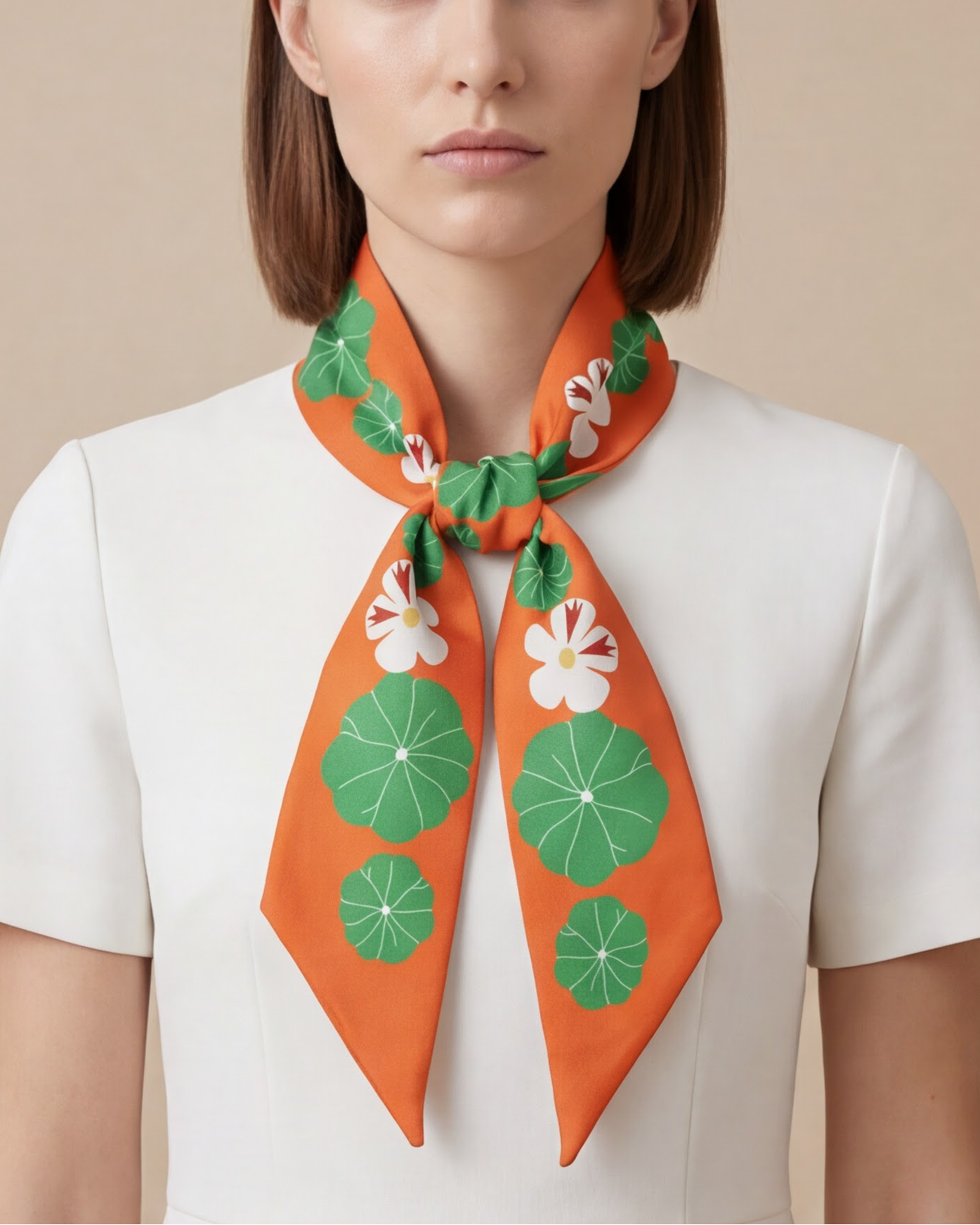 Nasturtium Garden Twilly Ribbon Scarf
