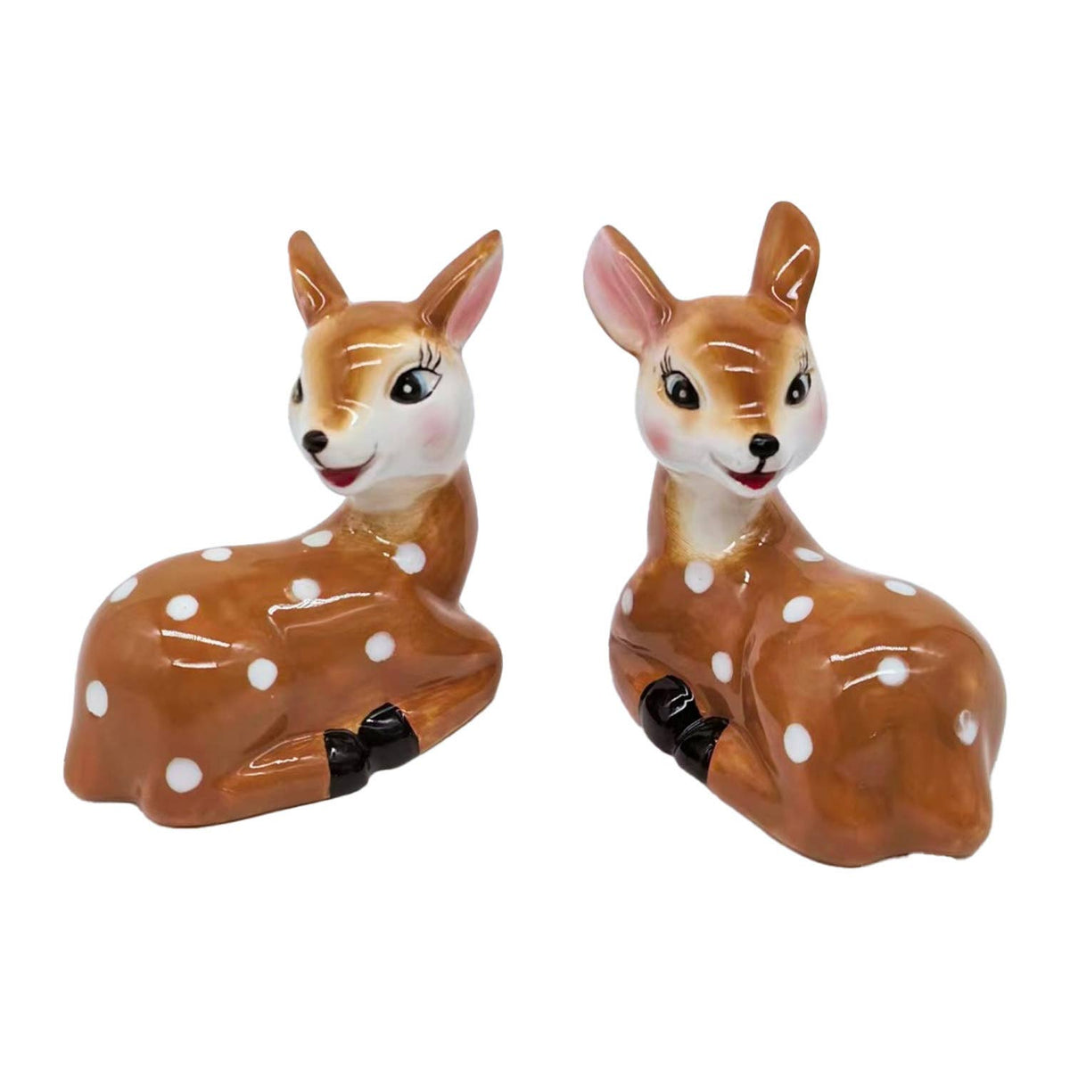Doe Shaped Ceramic Salt & Pepper Shaker Set