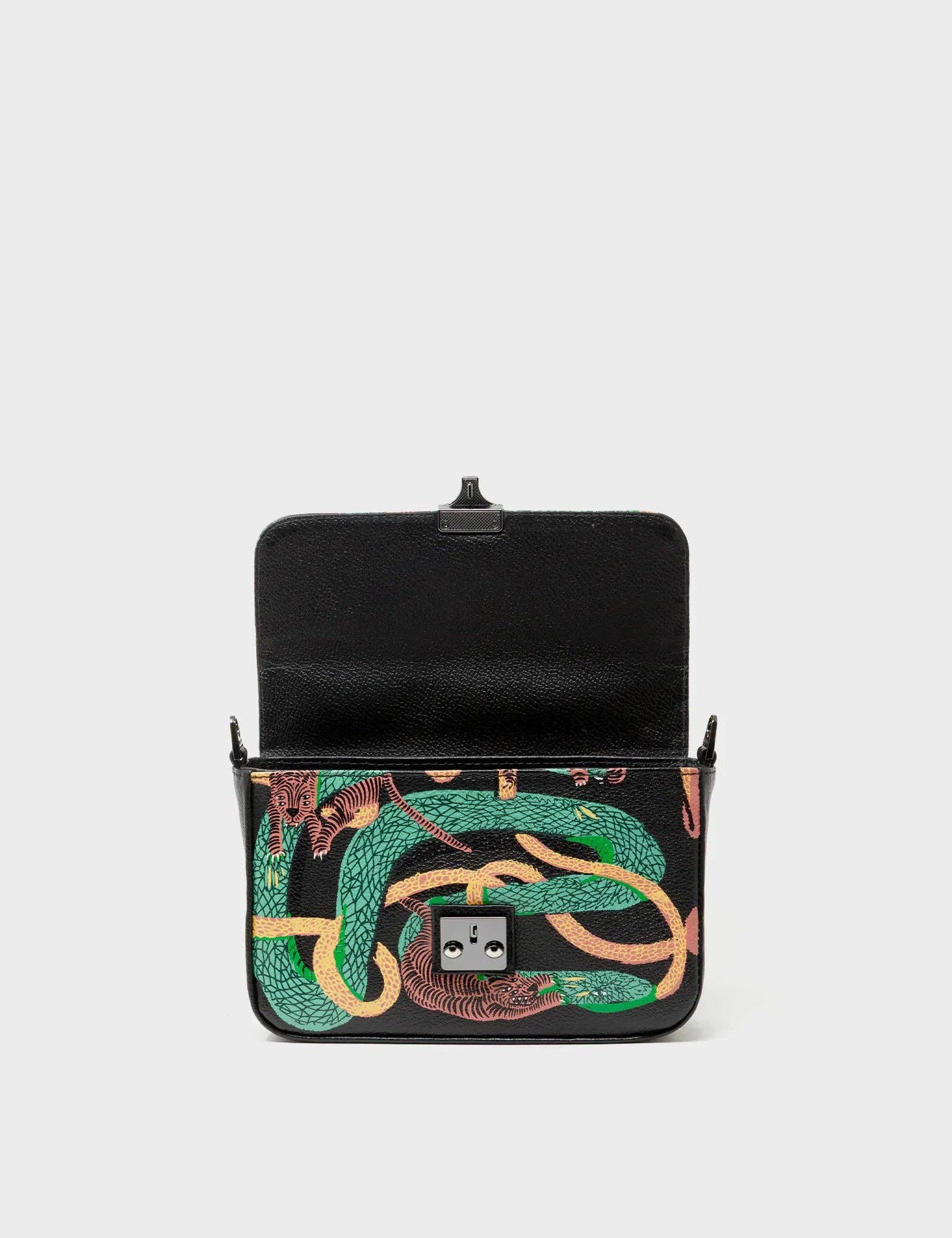 Amantis Black Leather Crossbody Mini Handbag - Tangle Tales Design