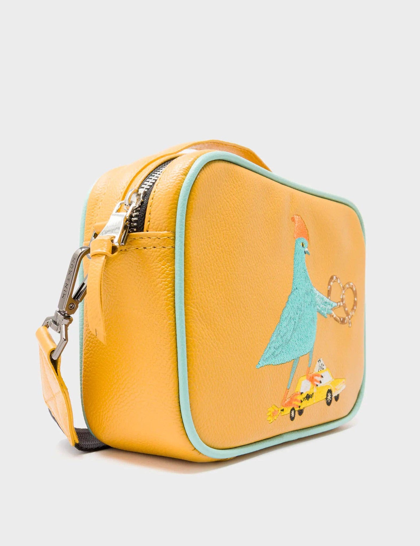 Verto Golden Glow Leather Crossbody Bag - Pigeonista Embroidery