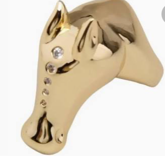 Giddy Up Horse Head CZ Ring- PVD