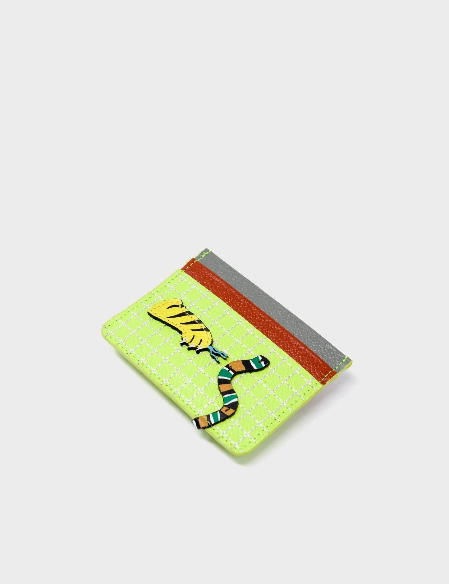 Filium Sharp Green Leather Cardholder - Paw Applique