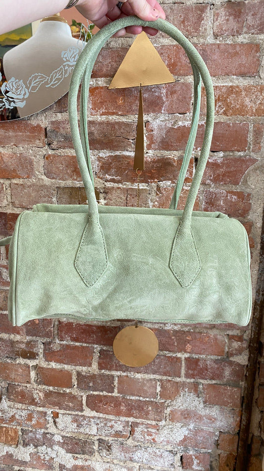Sierra Suede Shoulder Bag in sage