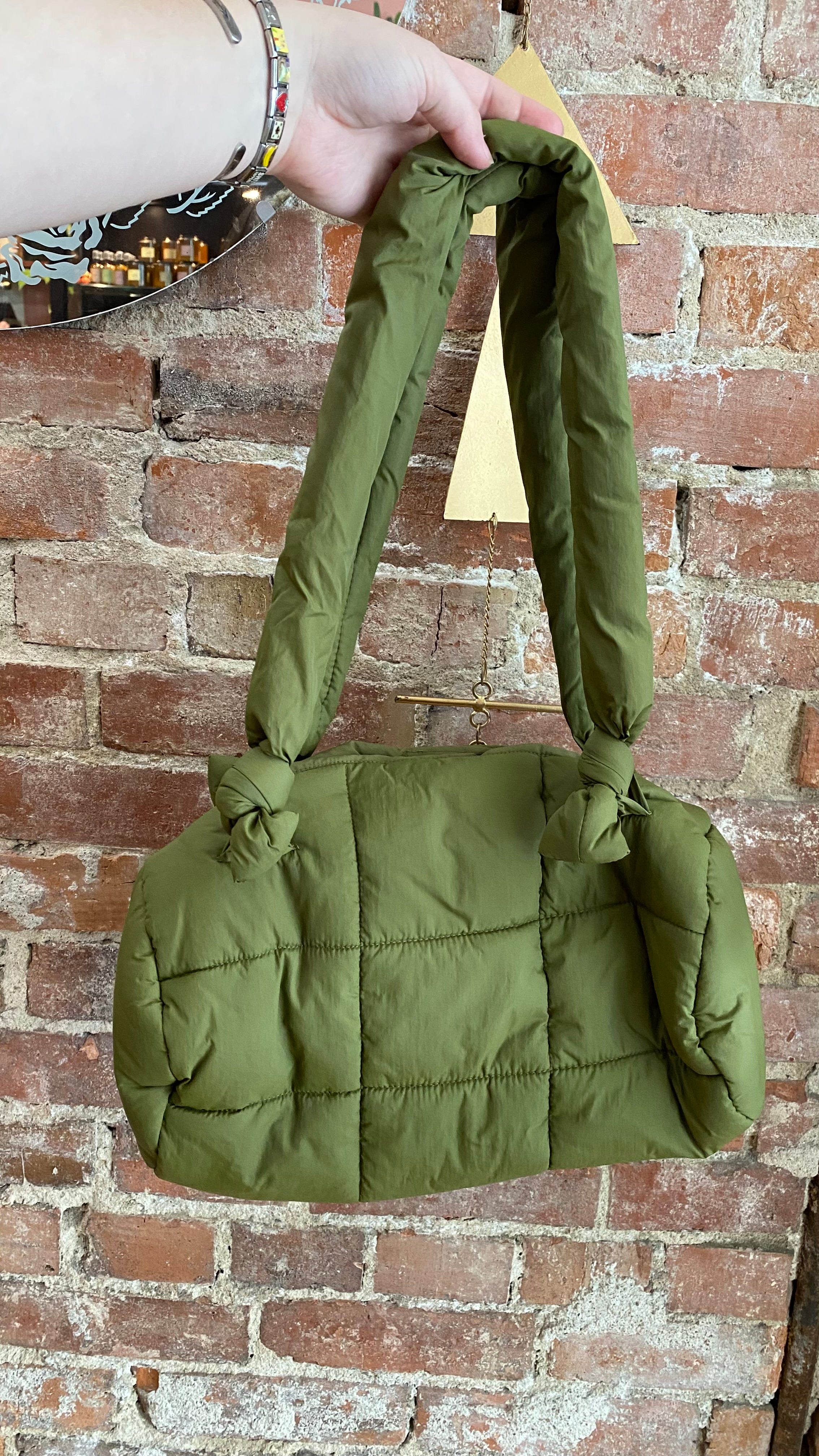 Green Rug Bag Green Quilted Bag – Tsuru