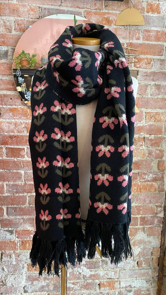 Floral Fringe Scarf