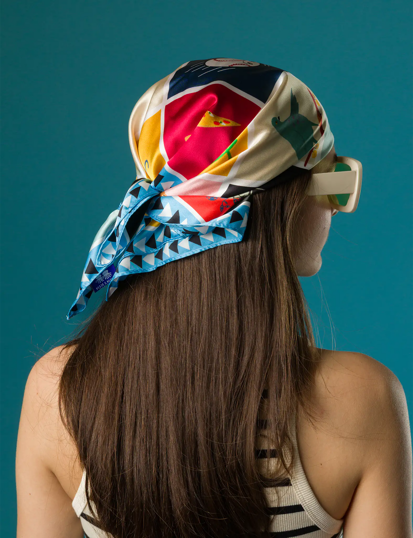 Blue Silk Scarf - New York Bingo