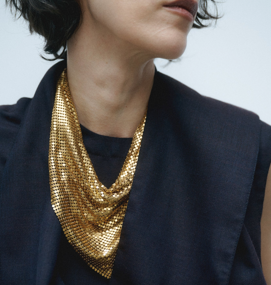Chain Mail Bandana Scarf  Necklace- PVD Waterproof 