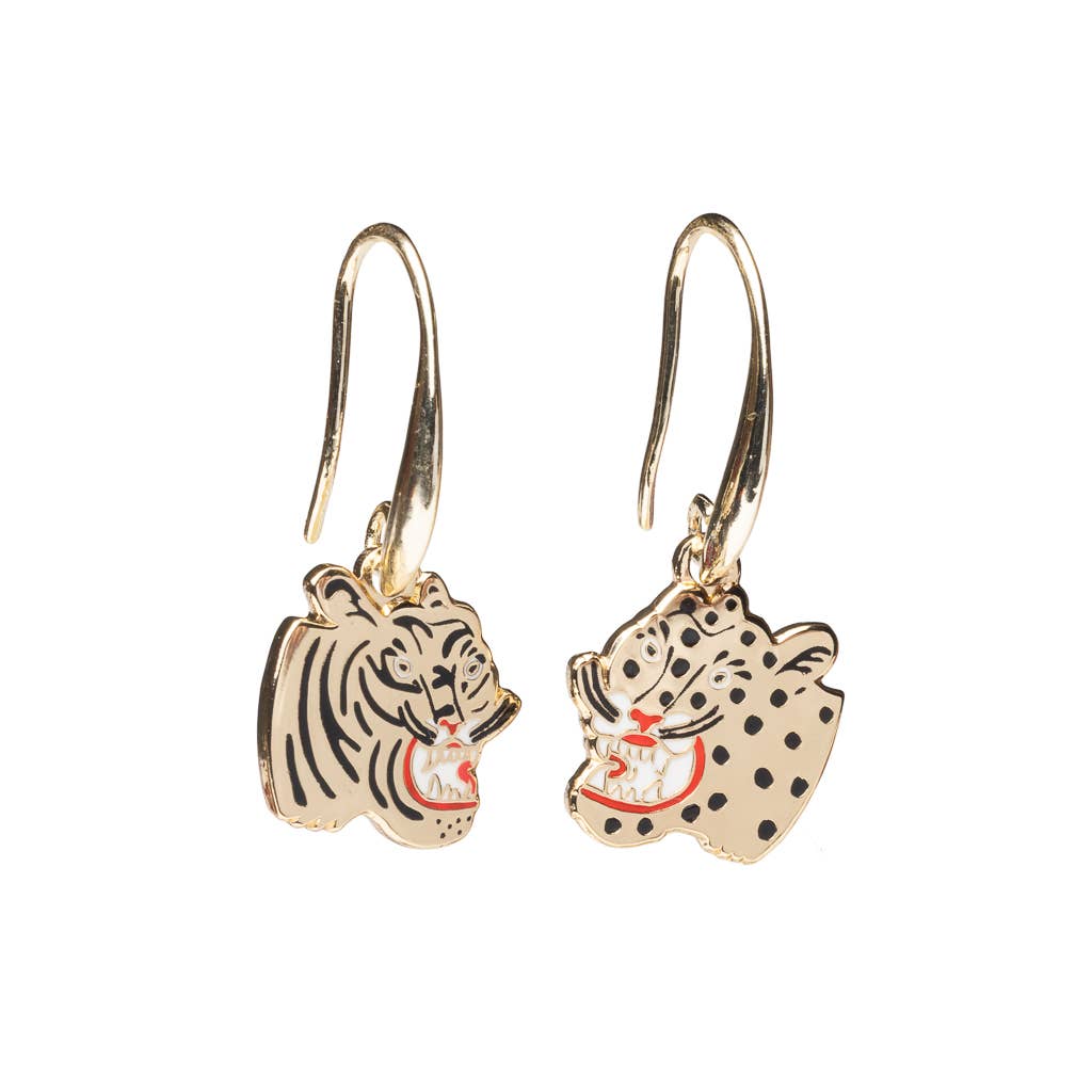 Tiger & Cheetah Earrings - Kristina Micotti Gold Jewelry