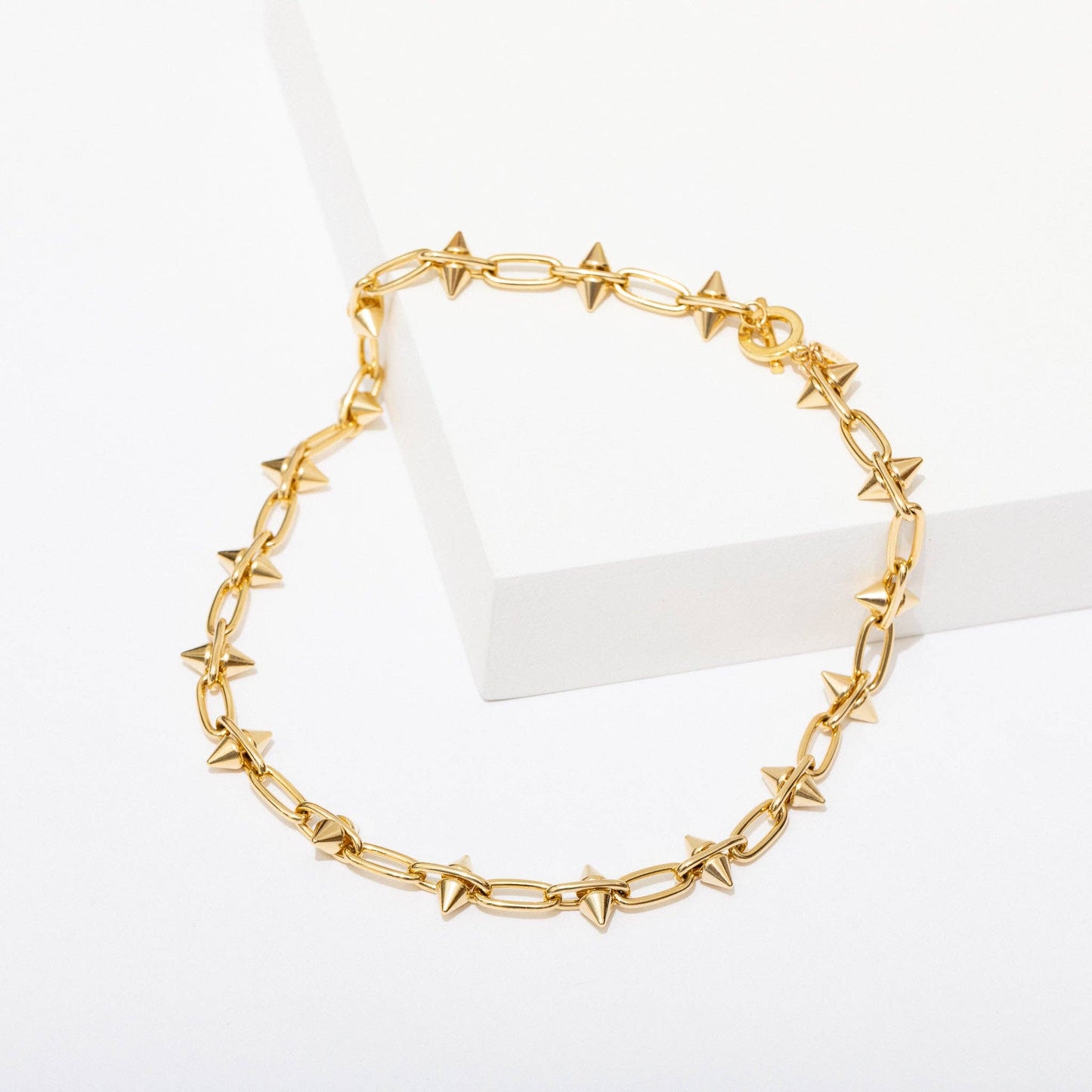 Toom Spike Chain Necklace - 14K Gold Plate or Sterling Silver Plate