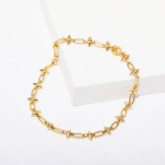 Toom Spike Chain Necklace - 14K Gold Plate or Sterling Silver Plate