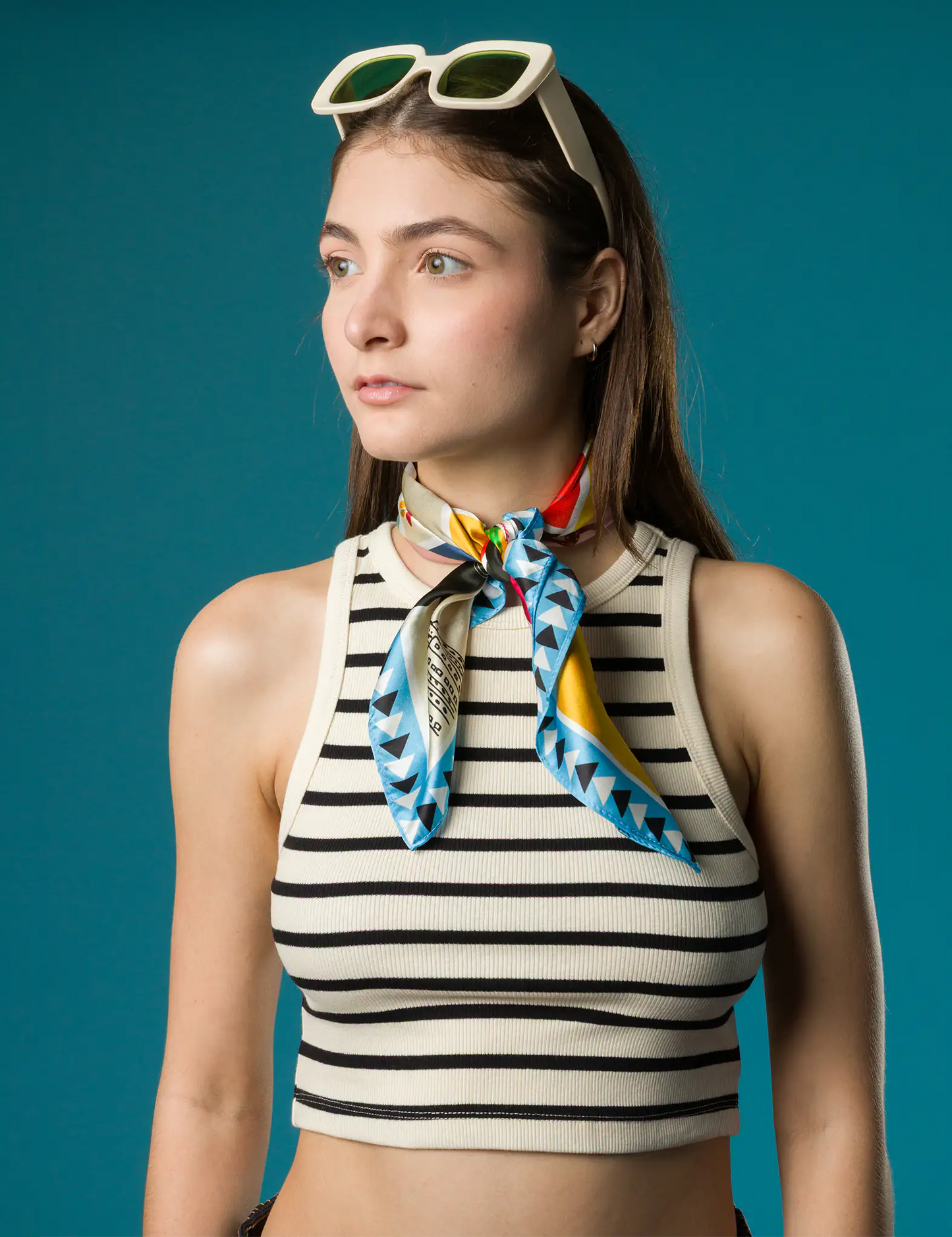 Blue Silk Scarf - New York Bingo