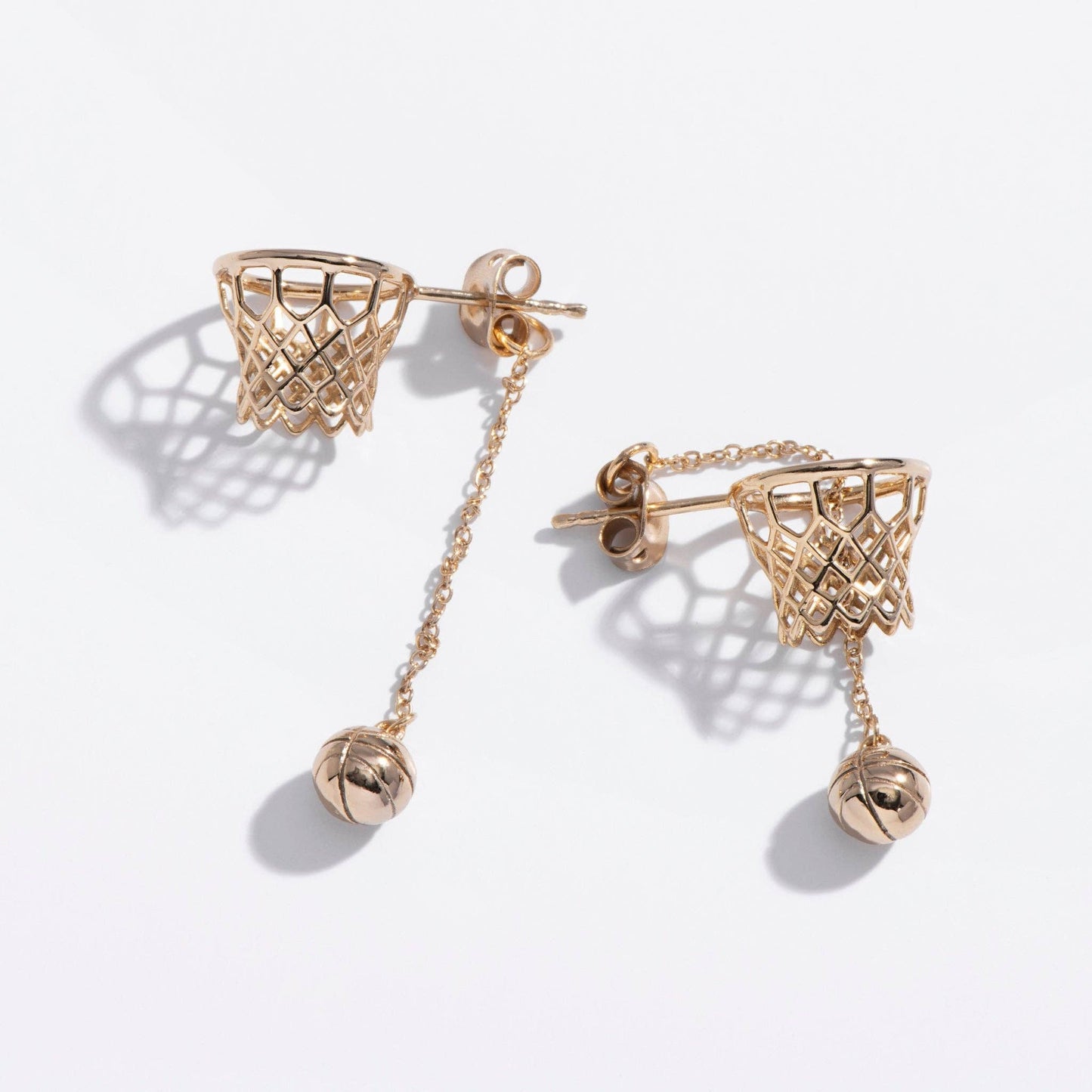 14k gold-plated brass Slam Dunk Earrings