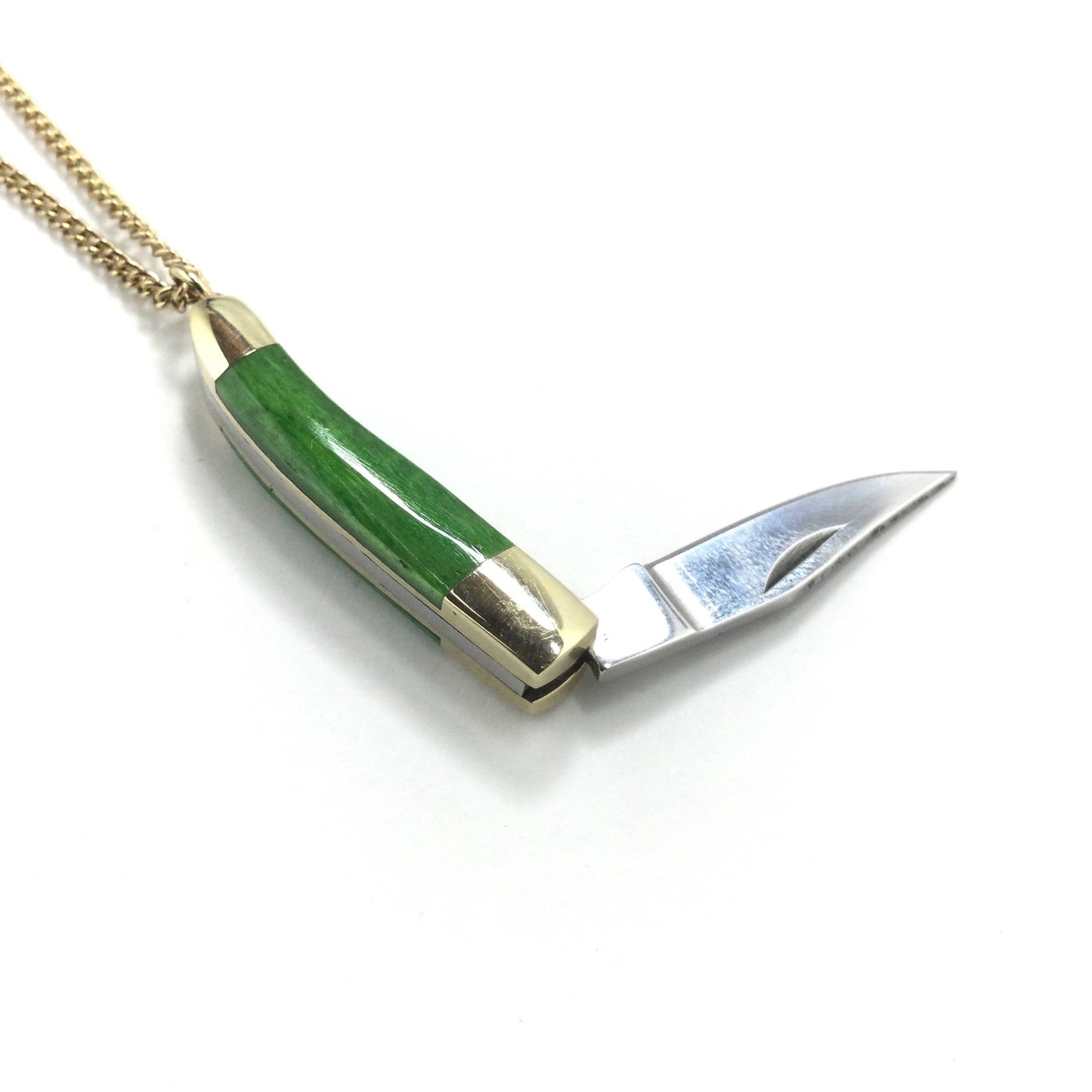 Green Pocket Knife Necklace