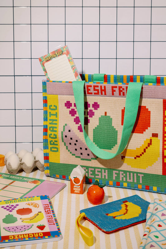 Rattan Pouch, Fruit Tiles