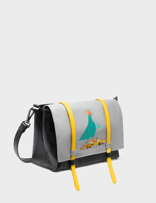 Victor Black Reversible Small Messenger Bag - Pigeonista Design