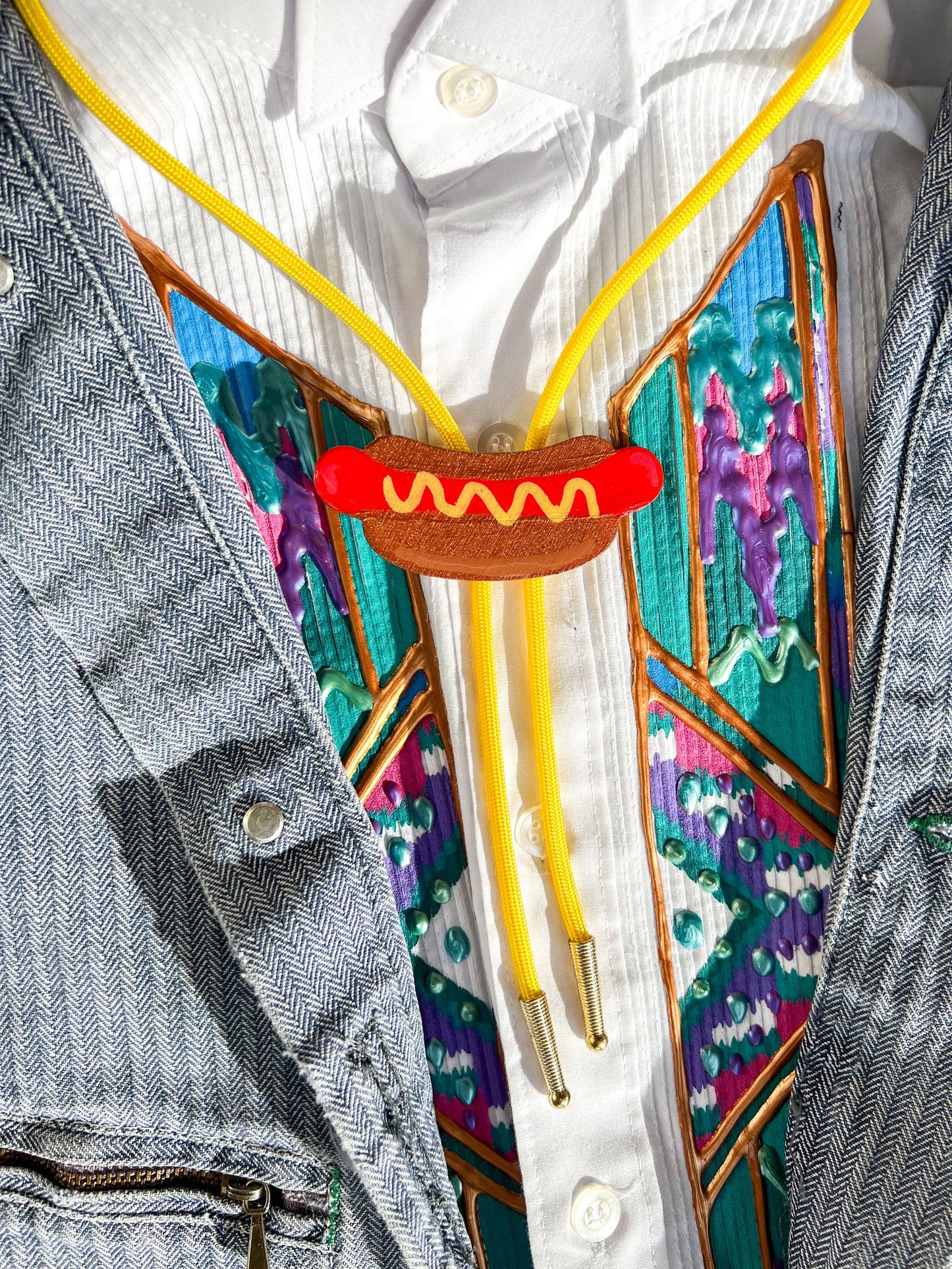 Hot Dog Bolo Tie - Fun Western Accessory