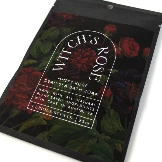 Witch's Rose Minty Rose Botanical Sea Salt Bath Soak Pouch
