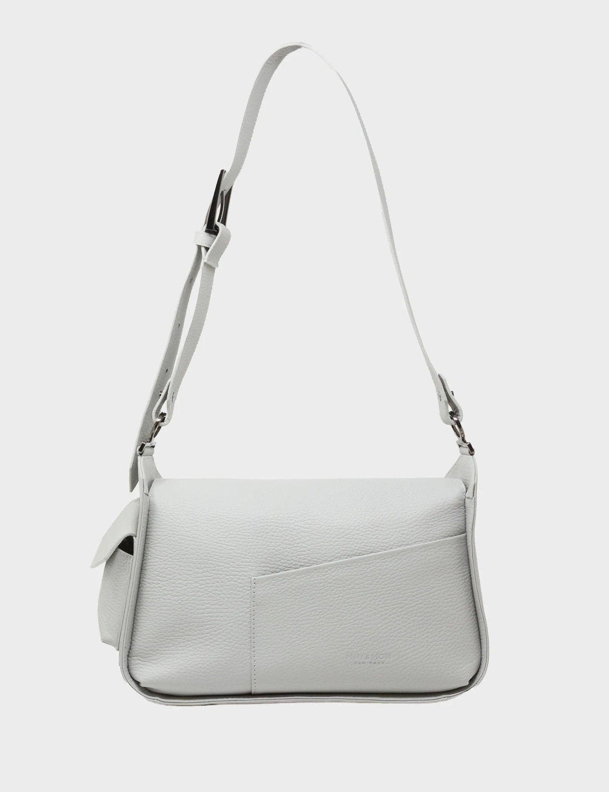 Houston Moonwalk Gray Leather Shoulder Bag - All Over Eyes Embroidery