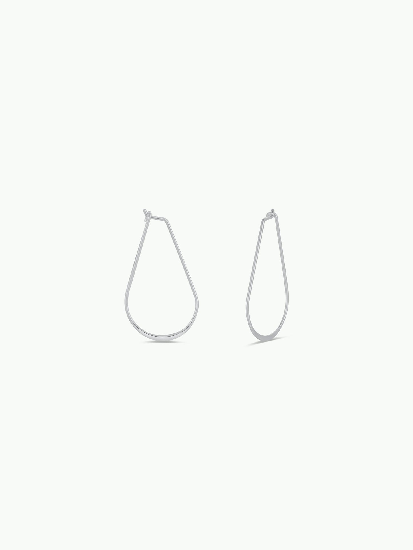 Silver Long Oval Hoop