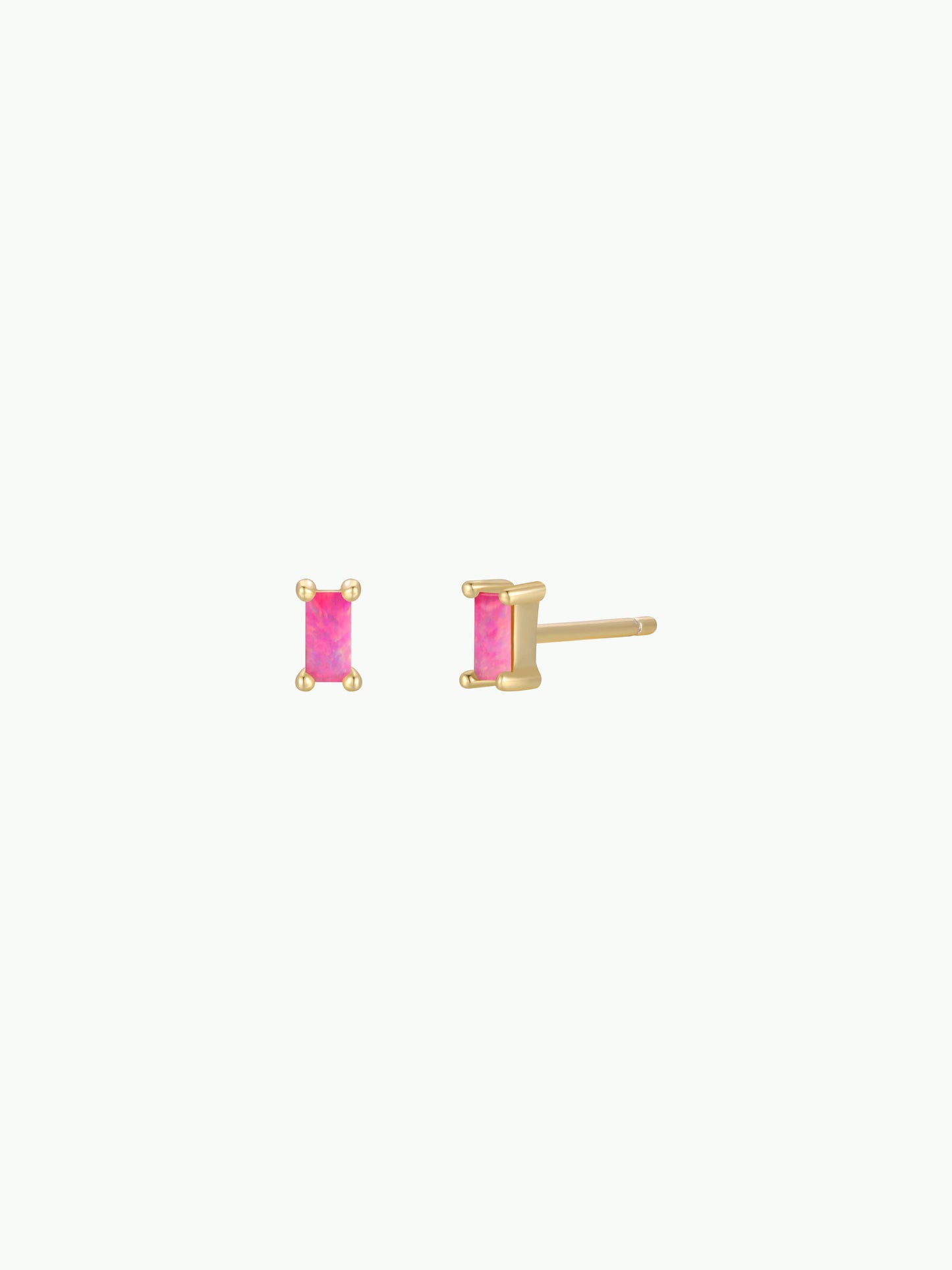 Baguette - Pink Opal - Earrings