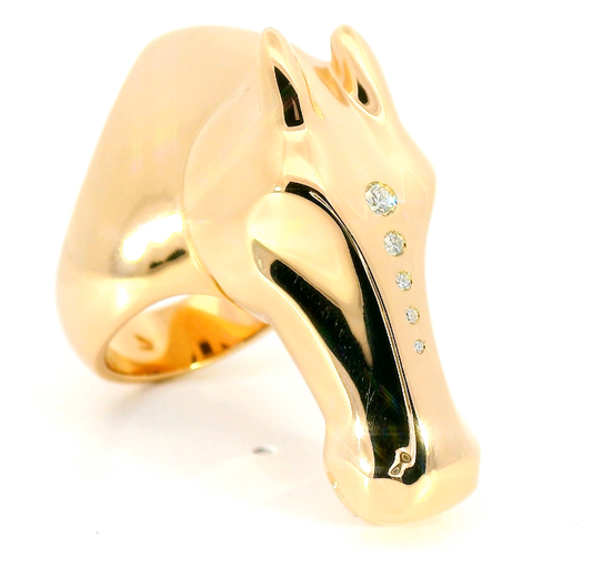 Giddy Up Horse Head CZ Ring- PVD