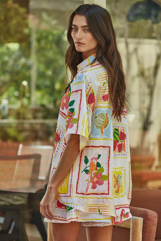 Fruit Print Shirt Top