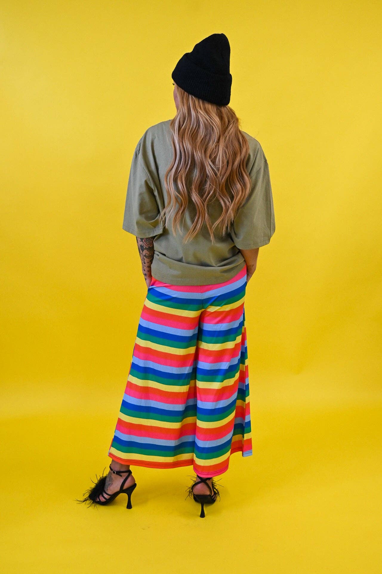 Fruit Salad Rainbow Stripe Cropped Pants