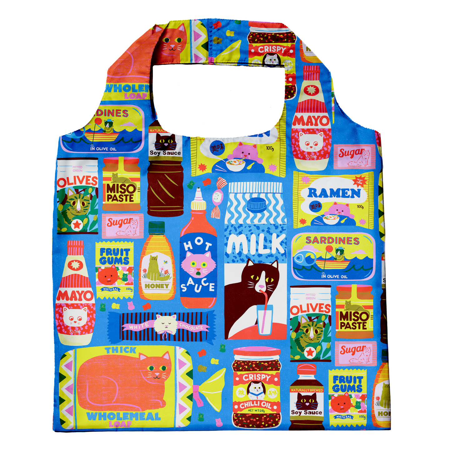 Kawaii Cat Food Art Sack® by Naomi Wilkinson