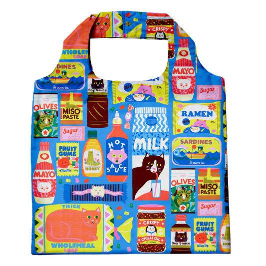 Kawaii Cat Food Art Sack® by Naomi Wilkinson