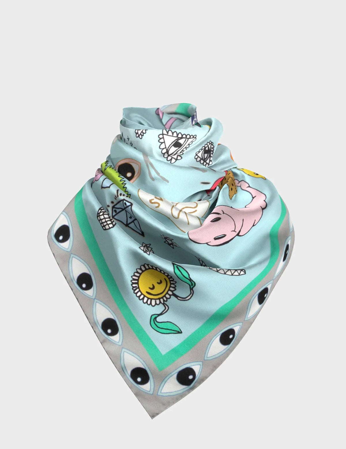 Blue Silk Scarf - Dreams Can Come True